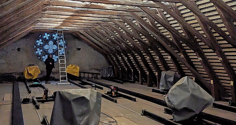 Das Dachwerk der Klosterkirche Königsfelden wird öffentlich zugänglich gemacht.Bild: Kantonale Denkmalpflege Aargau
